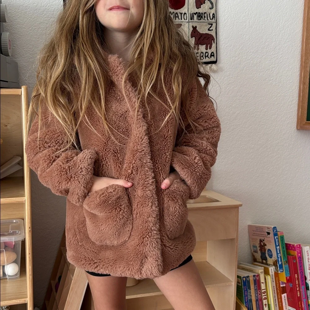 H&M Kids Fuzzy Faux Fur Jacket Coat